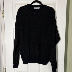 Vintage Black Textured Crewneck Sweater by Untied